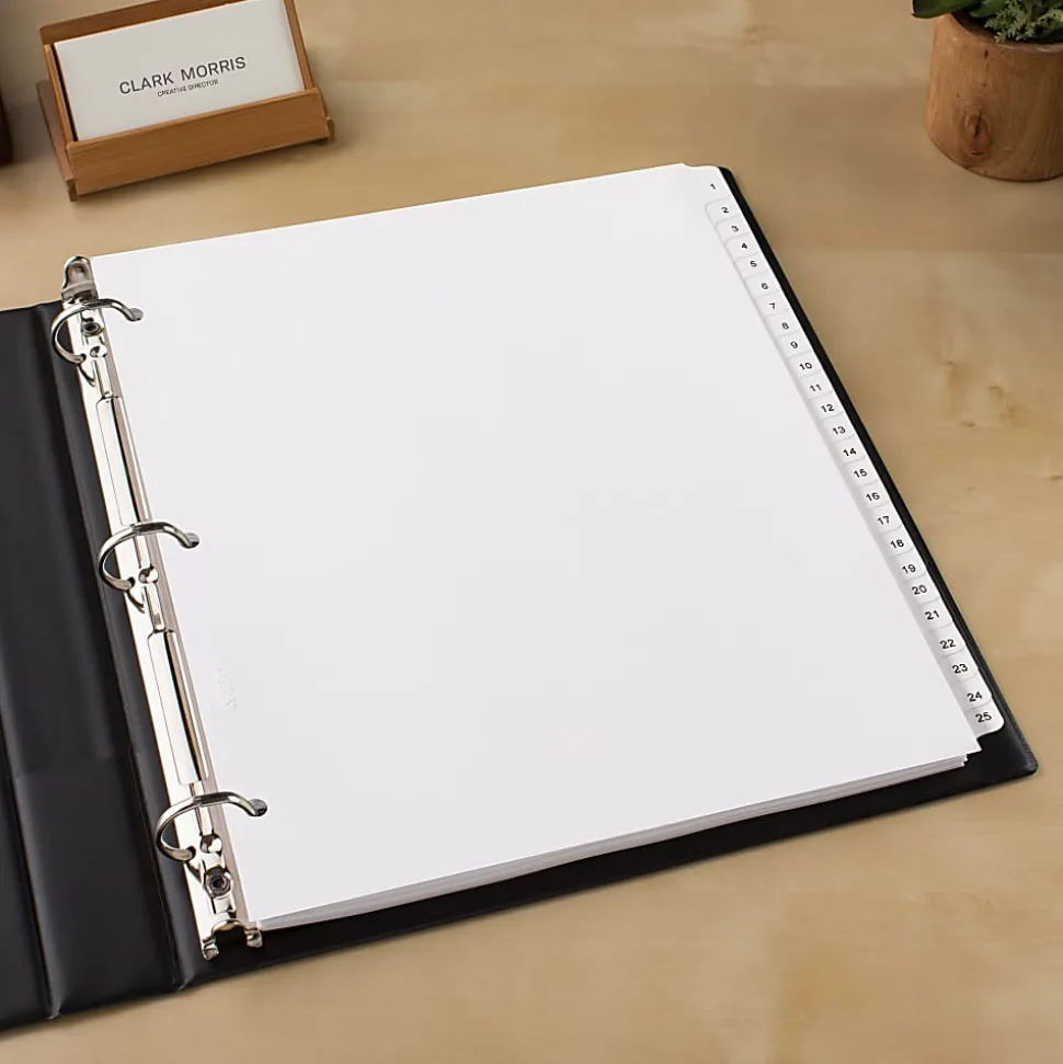 Avery® Allstate®-Style Collated Legal Exhibit Dividers, 8 1/2" x 11", White Dividers/White Tabs, 1–25, Pack Of 25 Tabs