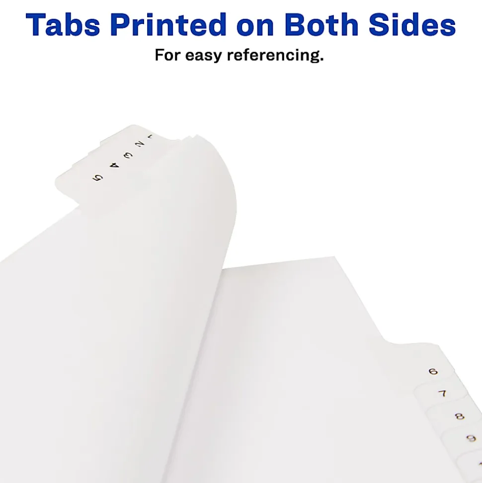 Avery® Allstate®-Style Collated Legal Exhibit Dividers, 8 1/2" x 11", White Dividers/White Tabs, 1–25, Pack Of 25 Tabs