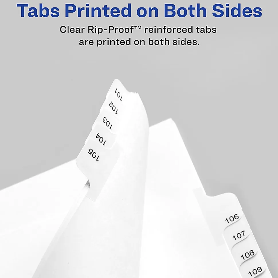 Avery® Allstate®-Style Collated Legal Exhibit Dividers, 8 1/2" x 11", White Dividers/White Tabs, 51–75, Pack Of 25 Tabs