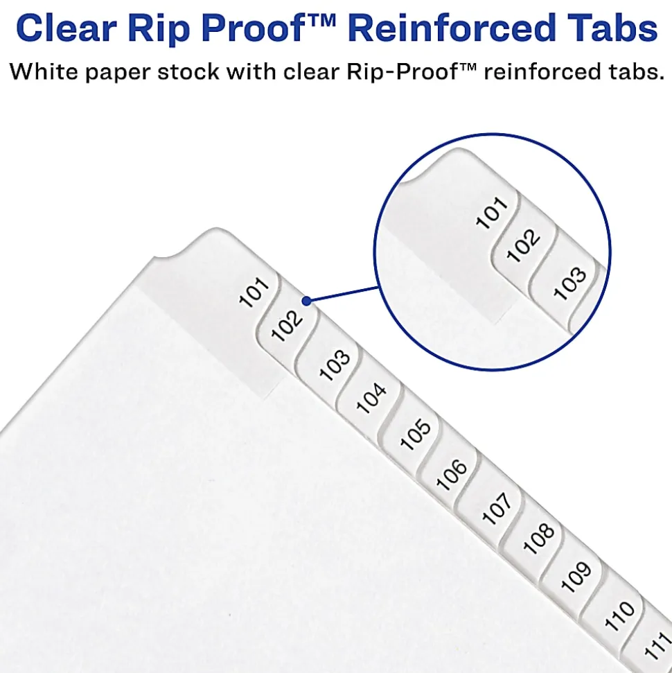 Avery® Allstate®-Style Collated Legal Exhibit Dividers, 8 1/2" x 11", White Dividers/White Tabs, 51–75, Pack Of 25 Tabs