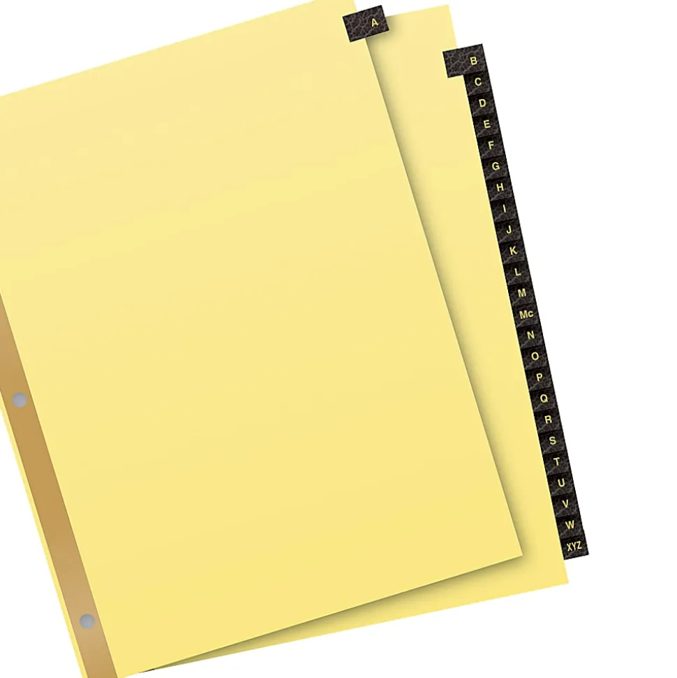 Avery® A-Z Dividers For 3 Ring Binders, Pre-Printed Black Leatherette Tabs, 25-Tabs, 1 Binder Divider Set
