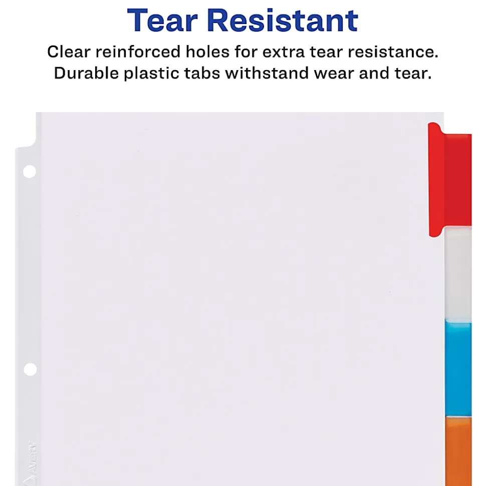 Avery® Big Tab™ Extra-Wide Insertable Dividers, Clear Reinforced, White/Multicolor, 8-Tab