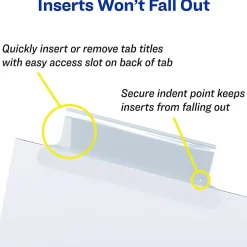 Avery® Big Tab™ Extra-Wide Insertable Dividers, Clear Reinforced, White/Clear, 5-Tab