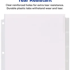 Avery® Big Tab™ Extra-Wide Insertable Dividers, Clear Reinforced, White/Clear, 5-Tab