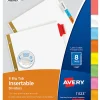 Avery® Big Tab™ Insertable Dividers, Gold Reinforced, White/Multicolor, 8-Tab