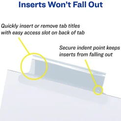 Avery® Big Tab™ Insertable Dividers Gold Reinforced Edge, White/Clear, 8-Tab