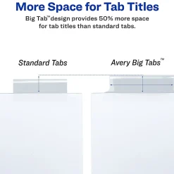 Avery® Big Tab™ Insertable Dividers Gold Reinforced Edge, White/Clear, 5-Tab