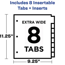 Avery® Big Tab™ Insertable Plastic Dividers, Single Pocket, Multicolor, 8-Tab
