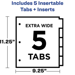 Avery® Big Tab™ Insertable Plastic Dividers With Pockets, 9 1/4