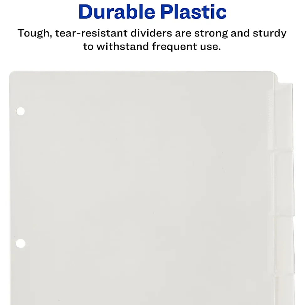 Avery® Big Tab Insertable Plastic Dividers, 8-1/2" x 11", Clear, Pack Of 5 Dividers