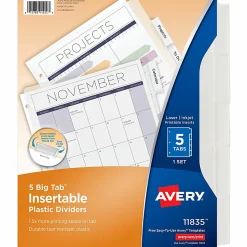 Avery® Big Tab Insertable Plastic Dividers, 8-1/2