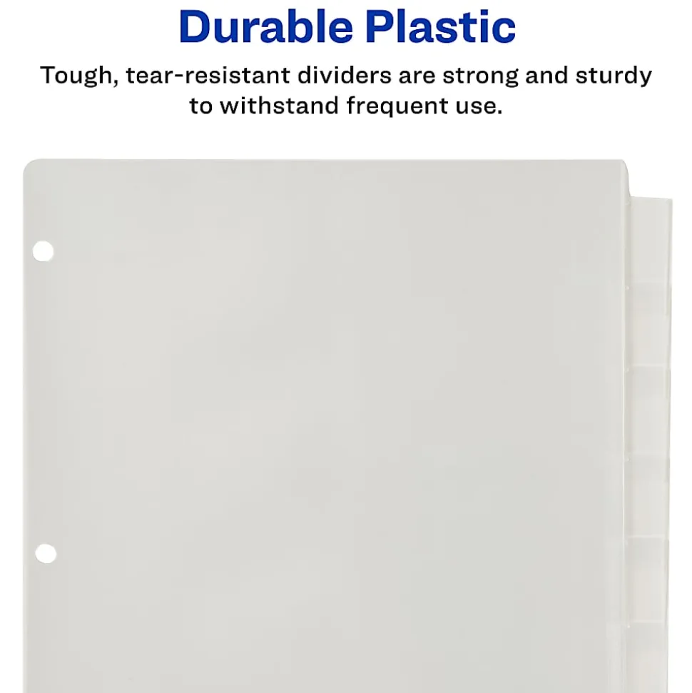 Avery® Big Tab Insertable Plastic Dividers, 8-1/2" x 11", Clear, Pack Of 8 Dividers