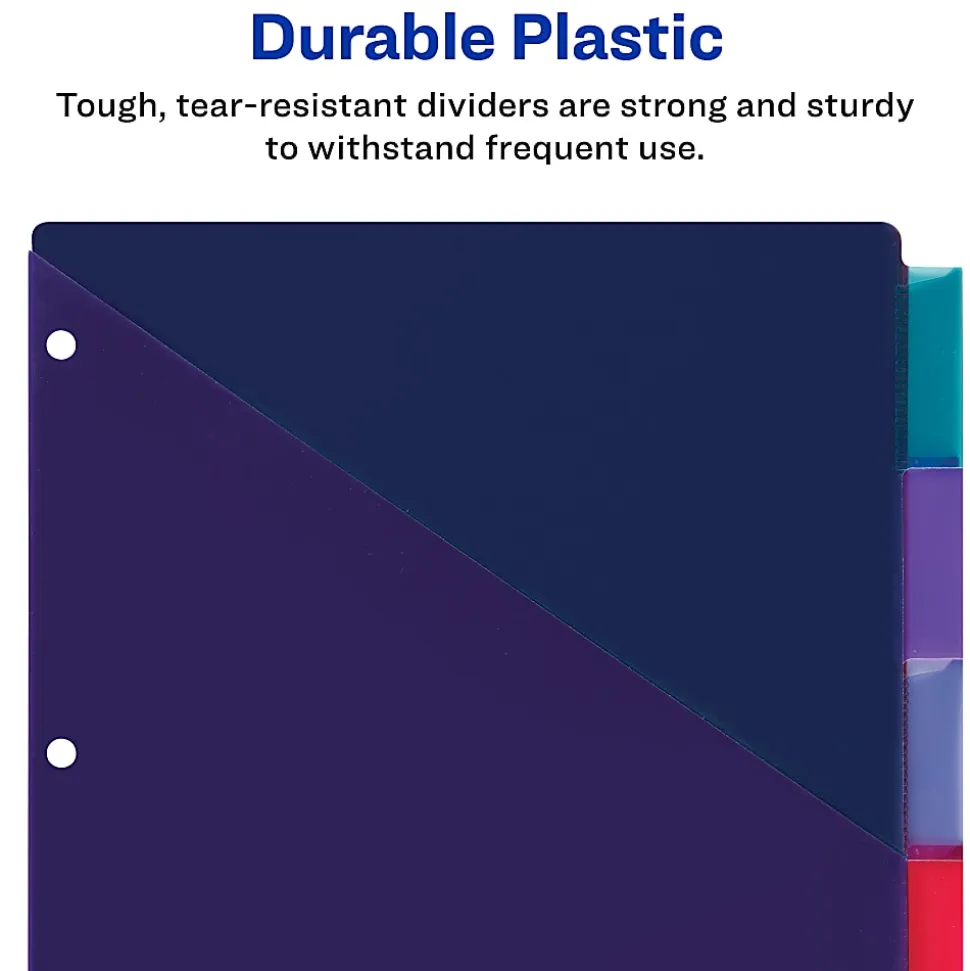 Avery® Big Tab™ Insertable Two-Tone 2 Pocket Plastic Dividers, 8-Tab, Multicolor