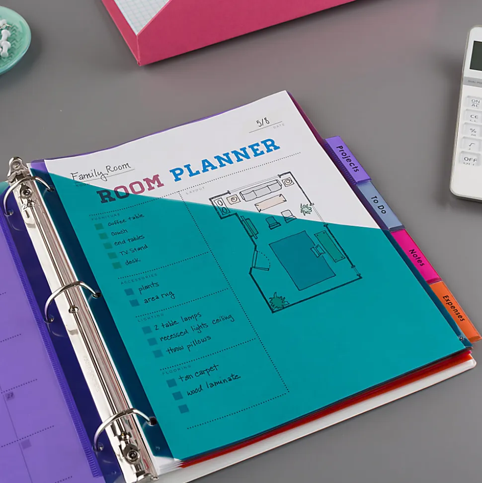Avery® Big Tab™ Insertable Two-Tone 2 Pocket Plastic Dividers, 5-Tab, Multicolor