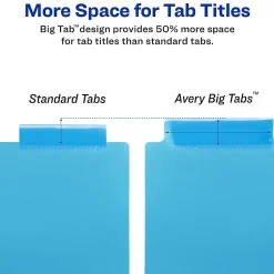 Avery® Big Tab™ Insertable Two-Tone 2 Pocket Plastic Dividers, 5-Tab, Multicolor