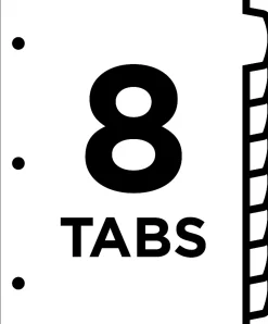 Avery® Big Tab™ Printable Label Dividers, Easy Peel®, 8 1/2" x 11", 8 Tabs, White, 1 Set