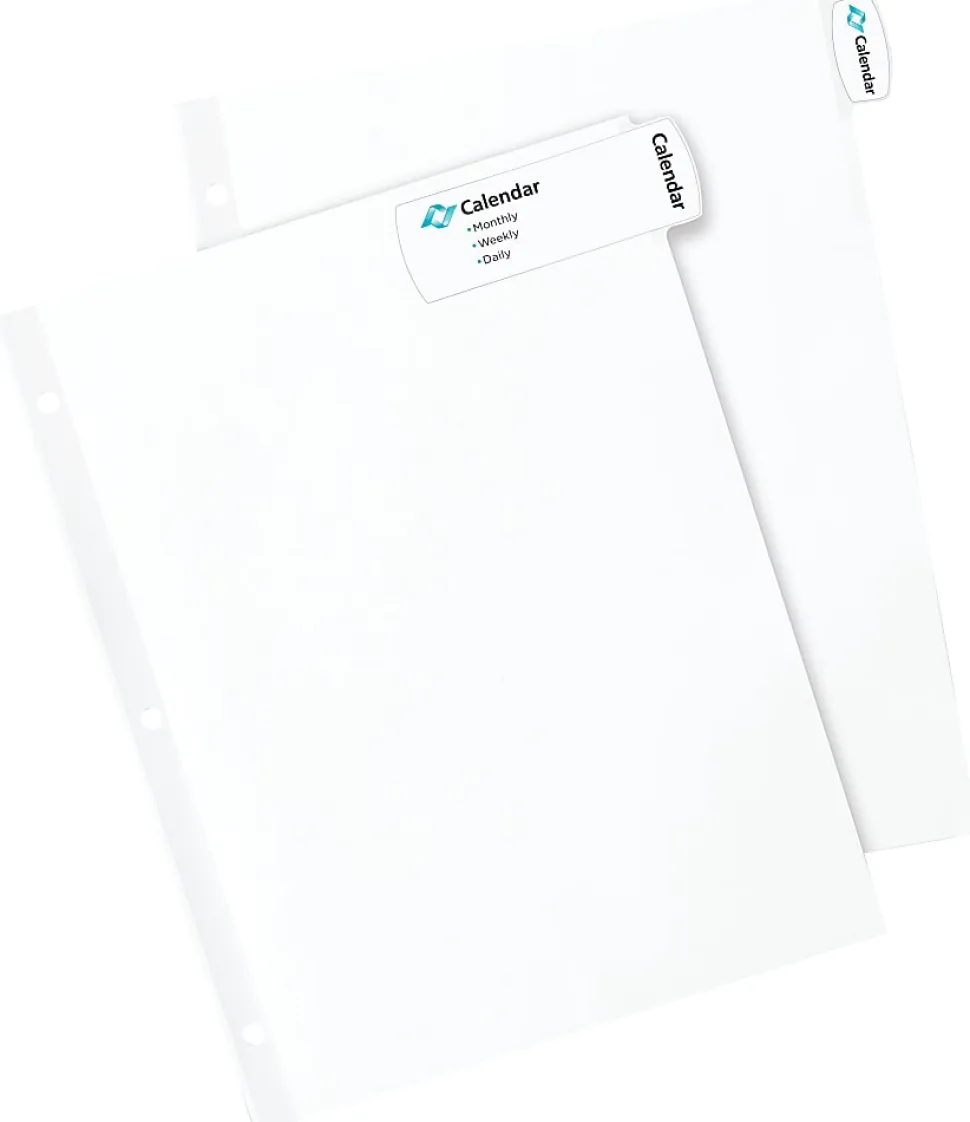 Avery® Big Tab™ Printable Label Dividers, Easy Peel®, 8 1/2" x 11", 8 Tabs, White, 1 Set