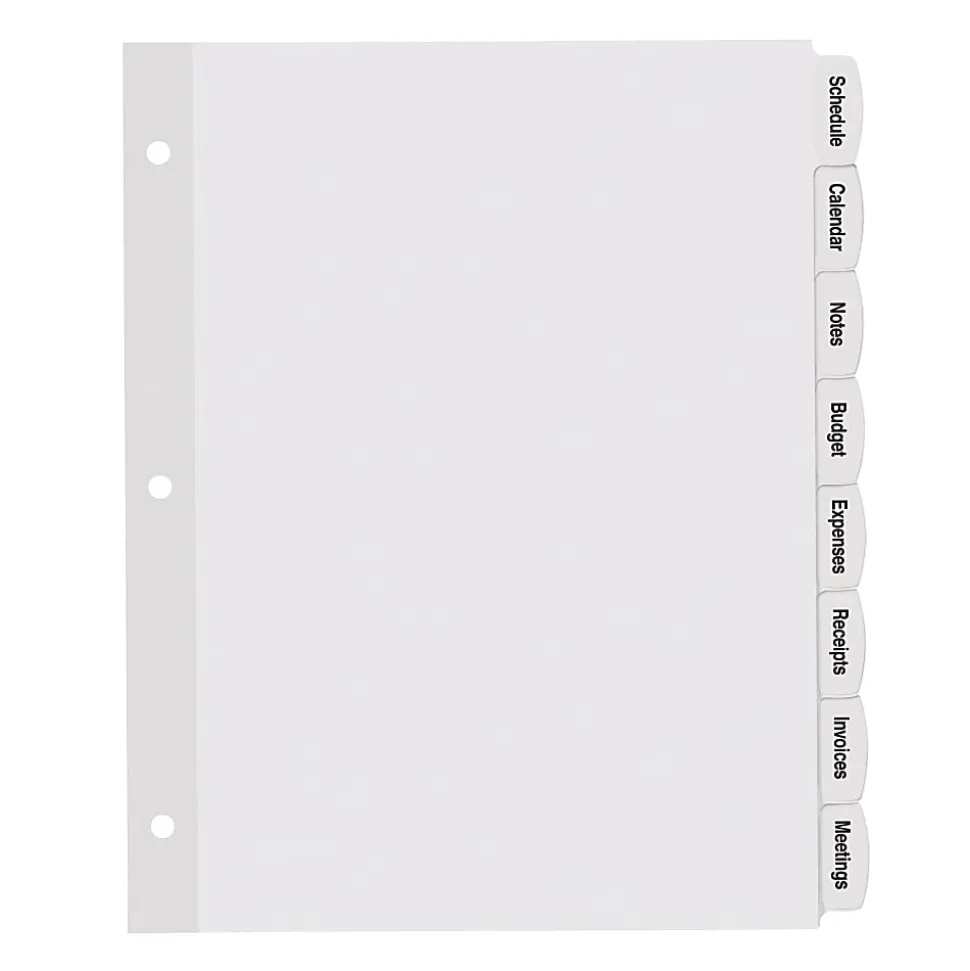 Avery® Big Tab™ Printable Label Dividers, Easy Peel®, 8 Tabs, Pack Of 20 Sets