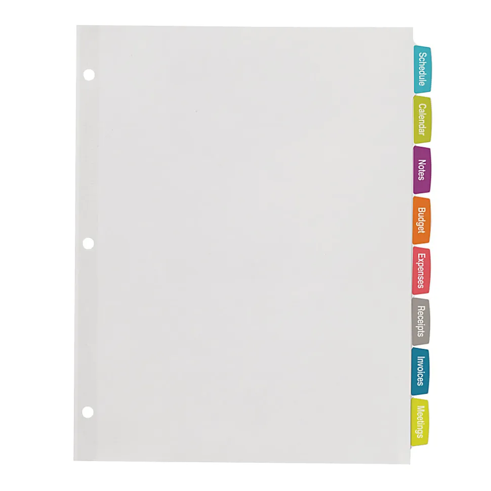 Avery® Big Tab™ Printable Label Dividers, Easy Peel®, 8 Tabs, Pack Of 20 Sets