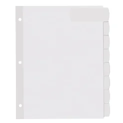 Avery® Big Tab™ Printable Large Label Dividers, Easy Peel®, White, 8-Tab, Pack Of 20 Sets