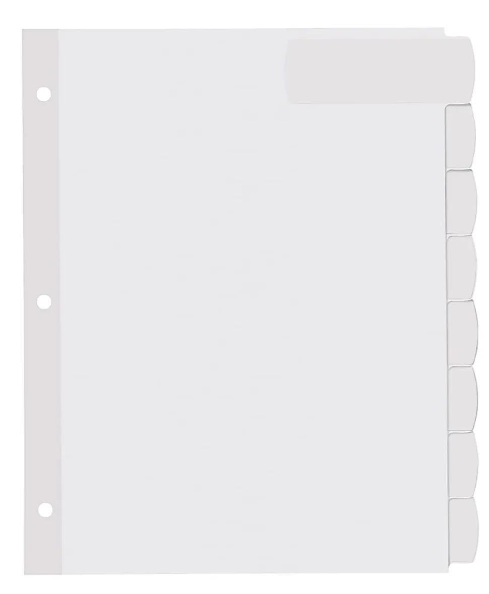 Avery® Big Tab™ Printable Large Label Dividers With Easy Peel®, 8 1/2" x 11", 8 Tab, White, Pack Of 4