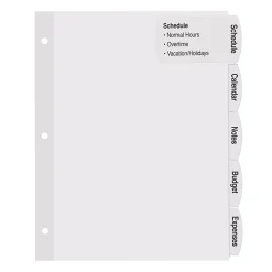 Avery® Big Tab™ Printable Large Label Dividers, Easy Peel®, White, 5 Tabs, Pack Of 20 Sets