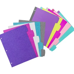 Avery® Big Tab™ Reversible Fashion Dividers, 8 1/2" x 11", 5 Tab, Multicolor Glitter, 1 Set