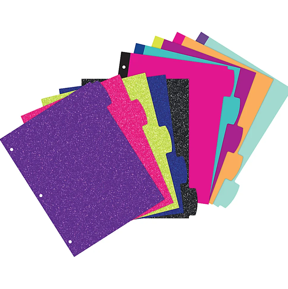 Avery® Big Tab™ Reversible Fashion Dividers, 8 1/2" x 11", 5 Tab, Multicolor Glitter, 1 Set