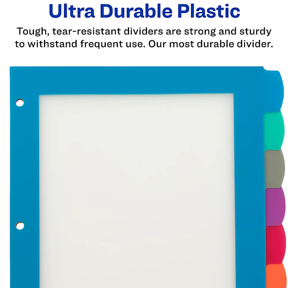 Avery® Big Tab™ Ultralast™ Plastic Dividers, 8-Tab, Multicolor