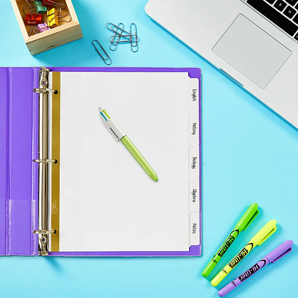 Avery® Big Tab™ Write-On Tab Dividers With Erasable Laminated Tabs, 5-Tab, White
