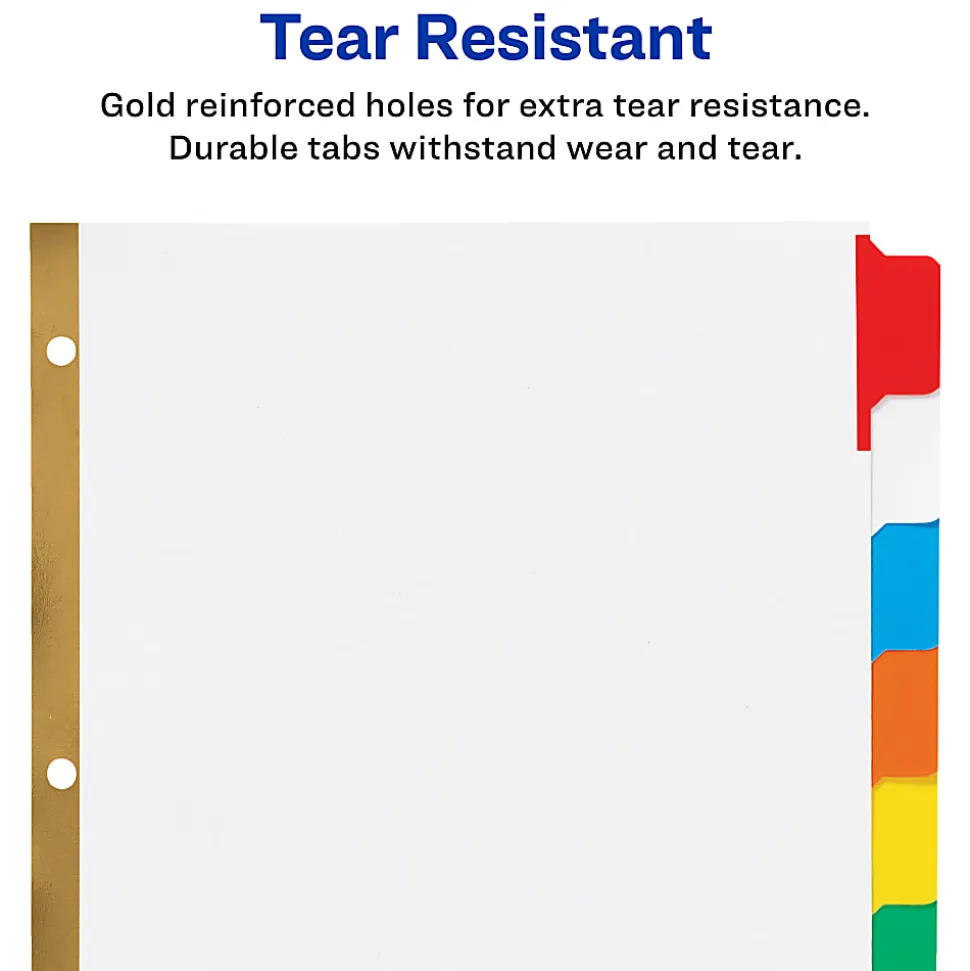 Avery® Big Tab™ Write-On Tab Dividers With Erasable Laminated Tabs, 8-Tab, Multicolor