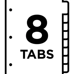 Avery® Big Tab™ Write-On Tab Dividers With Erasable Laminated Tabs, 8-Tab, White