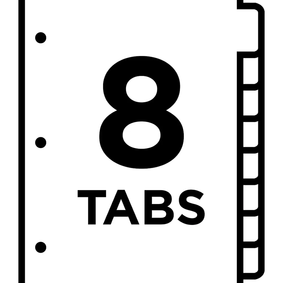 Avery® Big Tab™ Write-On Tab Dividers With Erasable Laminated Tabs, 8-Tab, White
