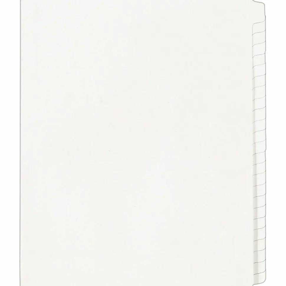 Avery® Blank Tab Legal Exhibit Dividers, 8 1/2 x 11, White Unlaminated Tabs, Pack Of 25, Standard Collated