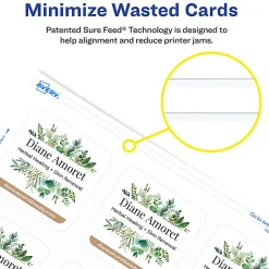 Avery® Clean Edge Inkjet Printable Multipurpose Card, White, 35702