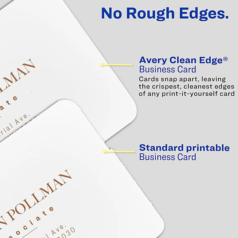 Avery® Clean Edge Inkjet Printable Multipurpose Card, White, 35702
