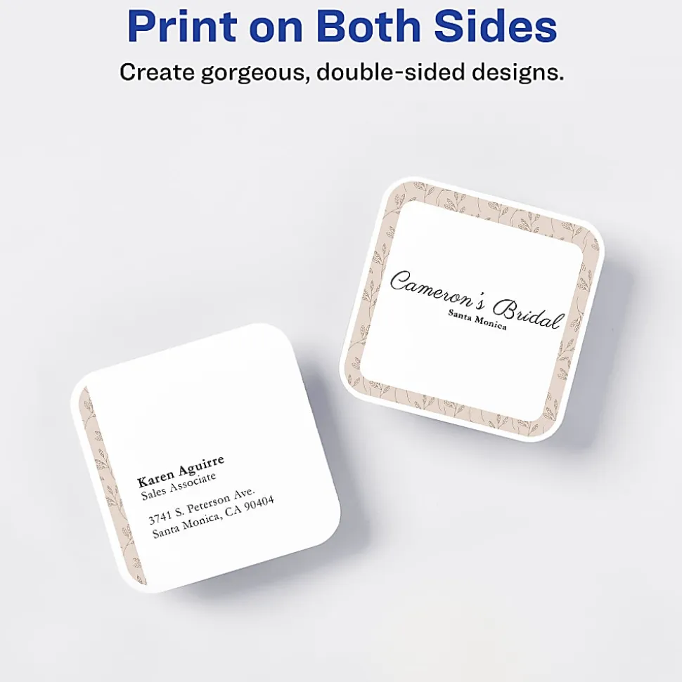 Avery® Clean Edge Inkjet Printable Multipurpose Card, White, 35702