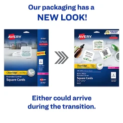 Avery® Clean Edge Laser Printable Multipurpose Card, White, 35703