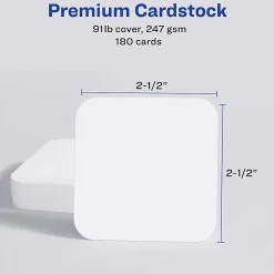 Avery® Clean Edge Laser Printable Multipurpose Card, White, 35703