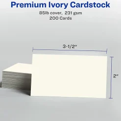 Avery® Clean Edge® Printable Business Cards With Sure Feed® Technology For Laser Printers, 2