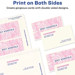 Avery® Clean Edge® Printable Business Cards With Sure Feed® Technology For Laser Printers, 2