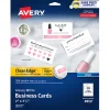 Avery® Clean Edge® Printable Business Cards With Sure Feed® Technology For Laser And Inkjet Printers, 2" x 3-1/2", Glossy White, 200 Blank Cards