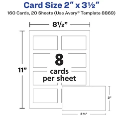 Avery® Clean Edge® Printable Print-To-The_Edge Business Cards With Sure Feed® Technology, 2
