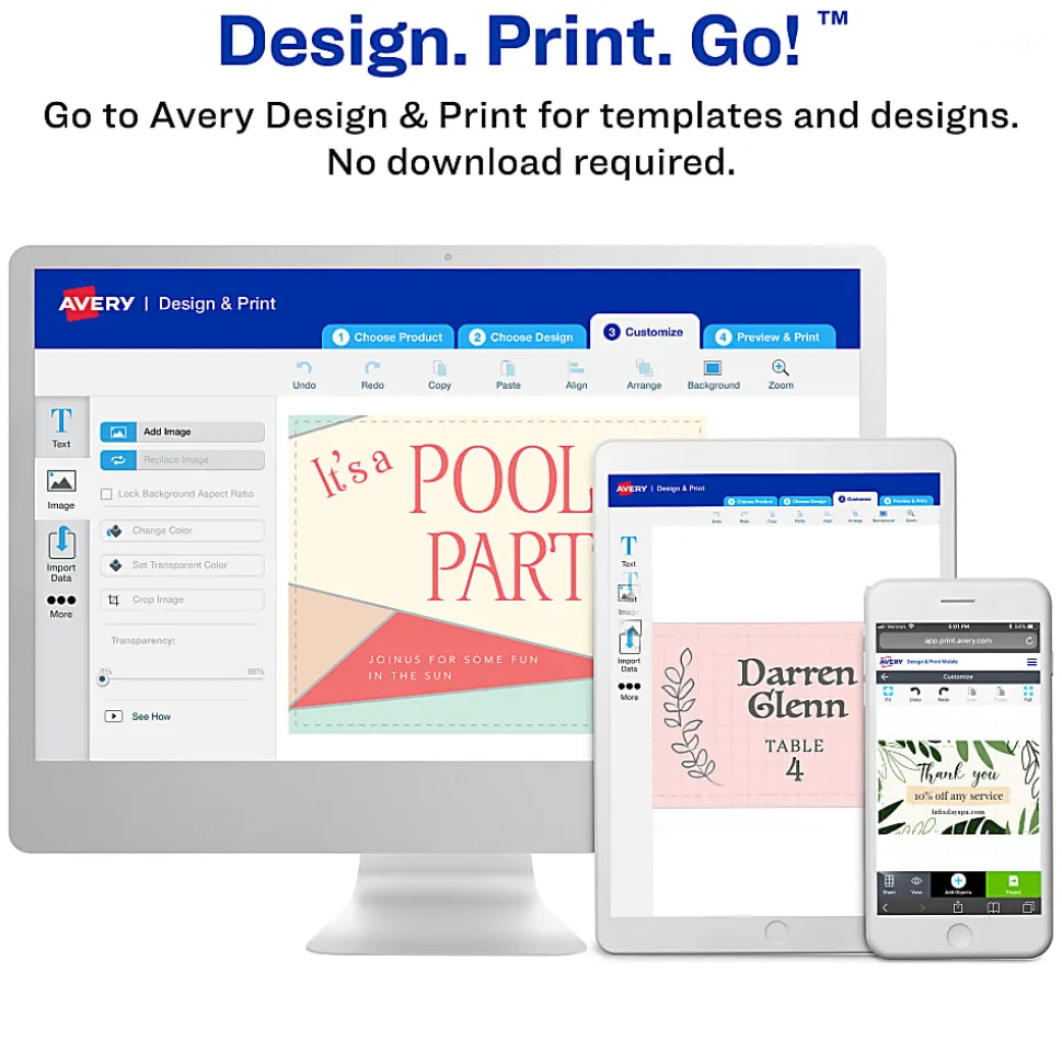 Avery® Clean Edge® Printable Print-To-The_Edge Business Cards With Sure Feed® Technology, 2" x 3.5", White, 160 Blank Cards