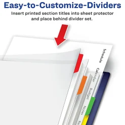 Avery® Clear Easy View Durable Plastic Dividers For 3 Ring Binders, 8-1/2