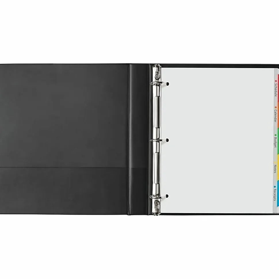 Avery® Clear Easy View Durable Plastic Dividers For 3 Ring Binders, 8-1/2" x 11", 5-Tab, Bright Multicolor, 1 Set