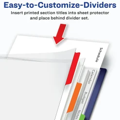 Avery® Clear Easy View Durable Plastic Dividers For 3 Ring Binders, 8-1/2