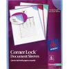 Avery® Corner Lock® Document Sleeves, 8-1/2" x 11", 20 Sheet Capacity, Assorted (Blue, Green, Purple), Pack Of 6