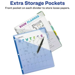 Avery® Corner Lock Write & Erase Plastic Dividers With Expandable Pockets, 9-1/4