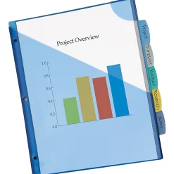 Avery® Corner Lock Write & Erase Plastic Dividers With Expandable Pockets, 9-1/4